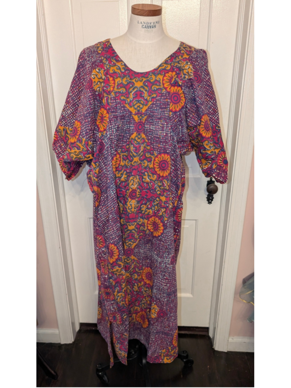 Women's Unbranded vintage 70's Purple Pink Floral Kaftan L